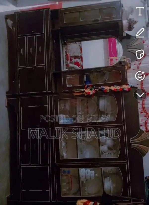 Wooden Dressing Table Set with Almari Storage