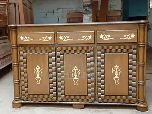 Wooden Full Size Bed Frame with Headboard and Dresser