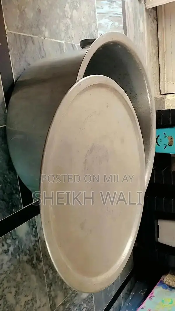 Large Silver Cooking Patila Kitchen Utensil