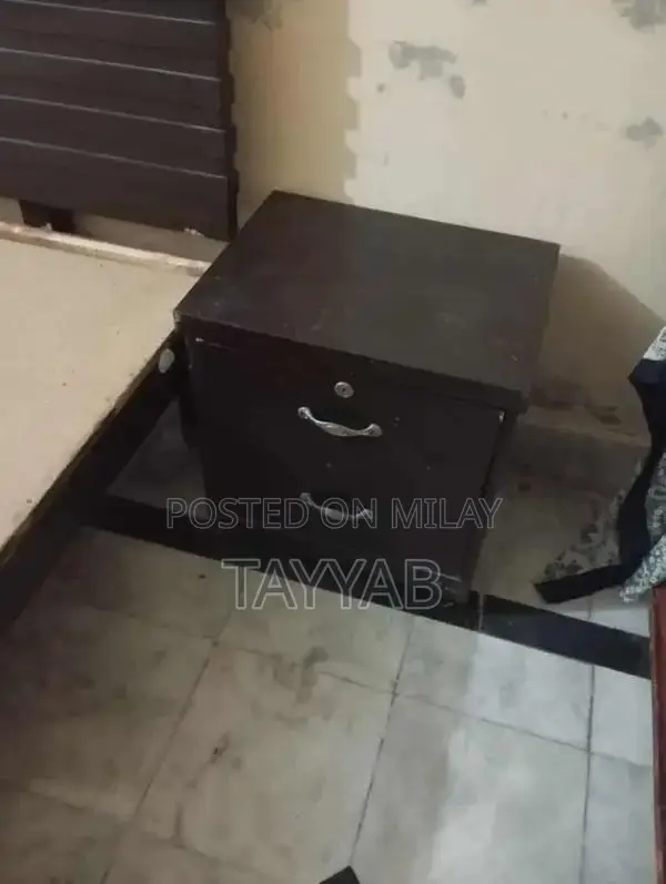 Wooden Double Bed Frame with Two Side Tables