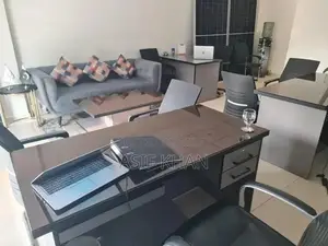 Executive Office Furniture Set with Glass Tables and Accessories