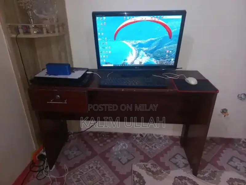Used Computer Table with Lockable Drawer - Home Office Furniture