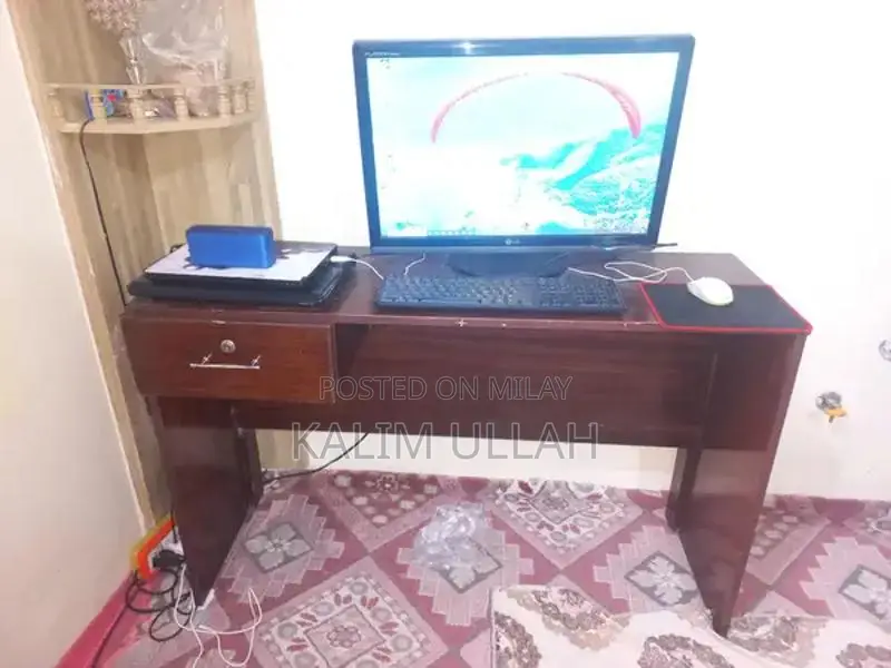 Used Computer Table with Lockable Drawer - Home Office Furniture