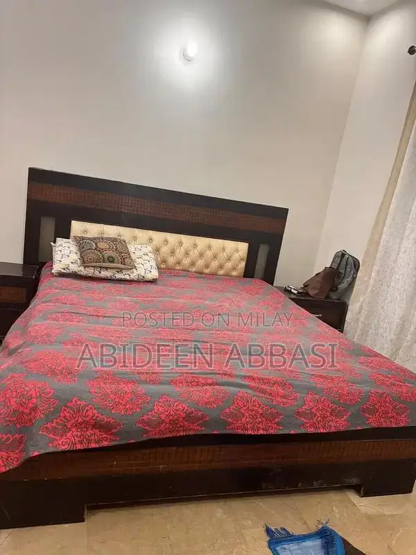 Wooden Double Bed with Side Tables - Classic Bedroom Furniture