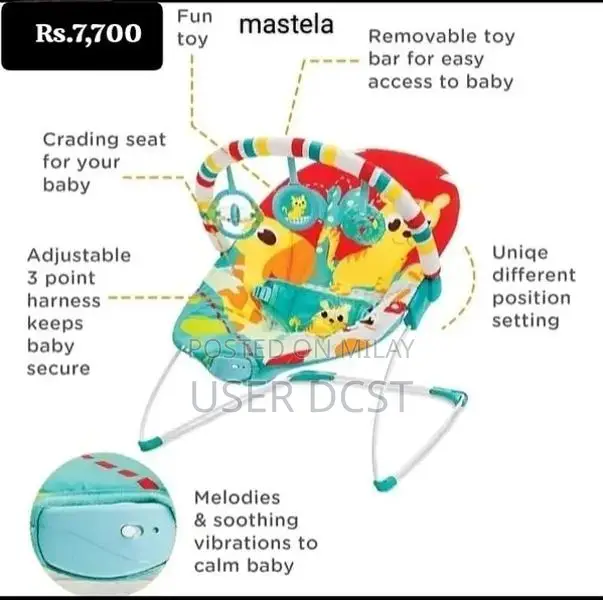 Infant Baby Bouncer Seat - Comfortable Portable Bouncing Chair