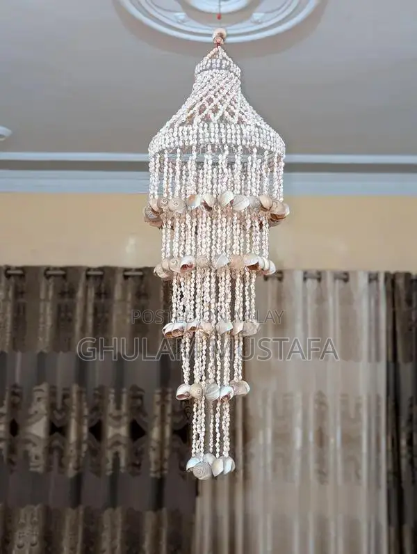 Handcrafted Natural Seashell Hanging Light Fixture