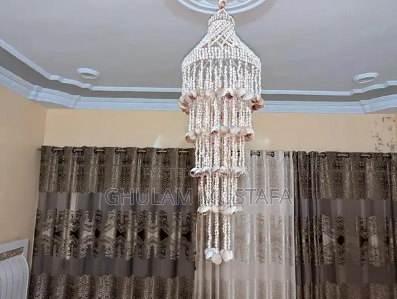 Handcrafted Natural Seashell Hanging Light Fixture