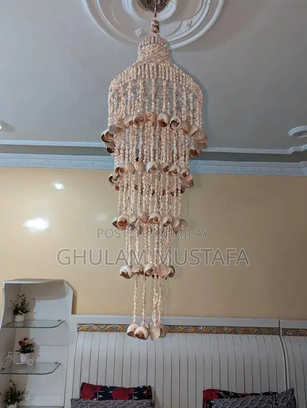 Handcrafted Natural Seashell Hanging Light Fixture