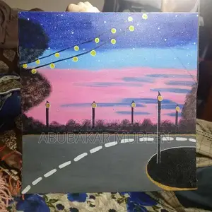 Handmade Landscape Canvas Painting - Sunset Street Scene