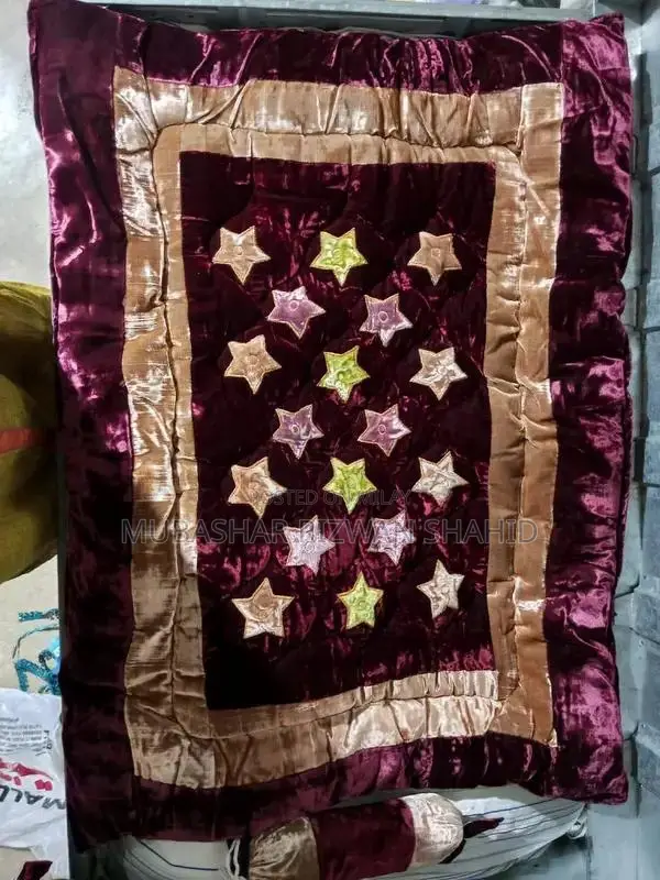 Soft Baby Bed Set with Decorative Cut Work and Multiple Pillows