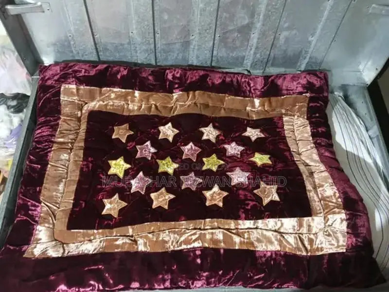 Soft Baby Bed Set with Decorative Cut Work and Multiple Pillows