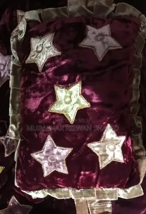 Soft Baby Bed Set with Decorative Cut Work and Multiple Pillows