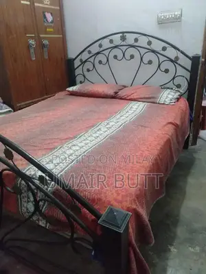 Iron Frame Double Bed with Quality Spring Mattress