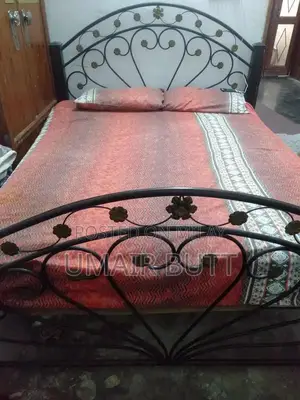 Iron Frame Double Bed with Quality Spring Mattress