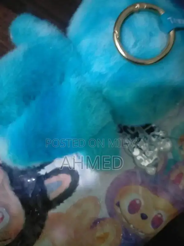 Blue Labubu Collectible Keychain Accessory