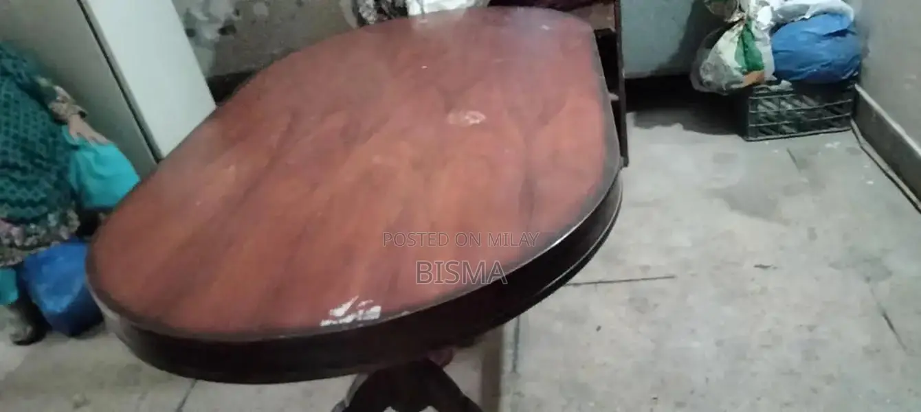 Wooden 6-Seater Oval Dining Table with Removable Seats and Top