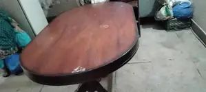 Wooden 6-Seater Oval Dining Table with Removable Seats and Top