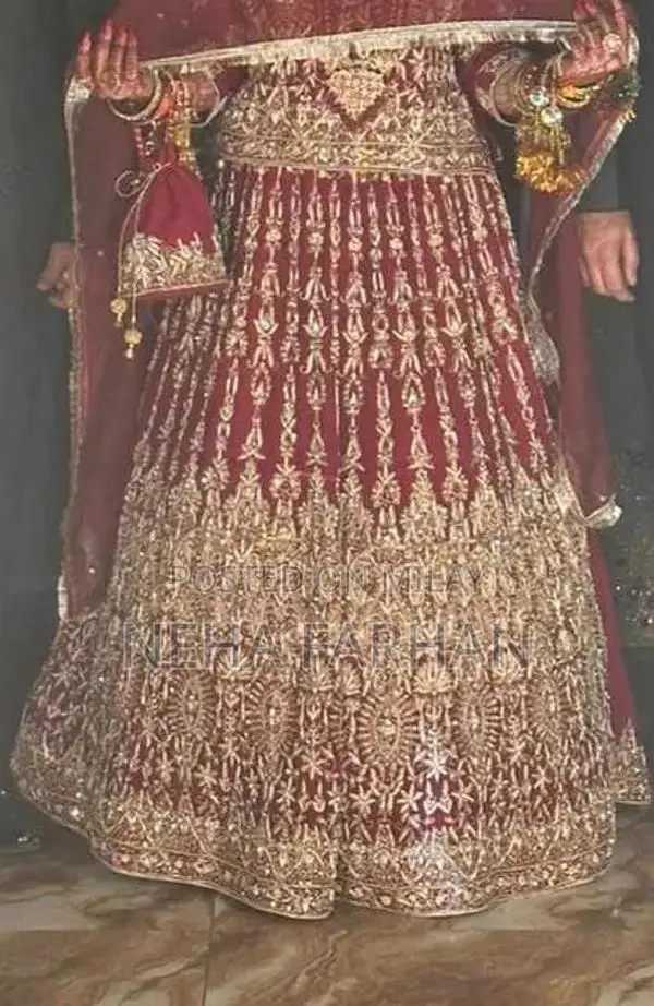 Red Embroidered Bridal Lehenga Choli Set with Dupatta