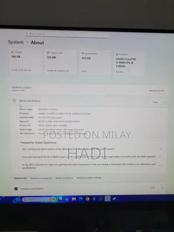 Dell Desktop PC Core i5 6th Gen with AMD Graphics