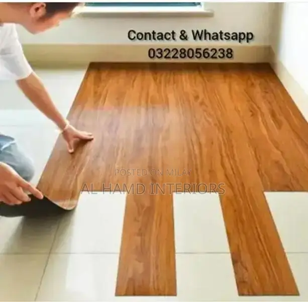 PVC Vinyl Floor Tiles - Wood & Marble Designs