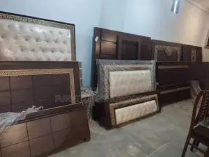 Wooden Double Bed Frame with Matching Side Tables