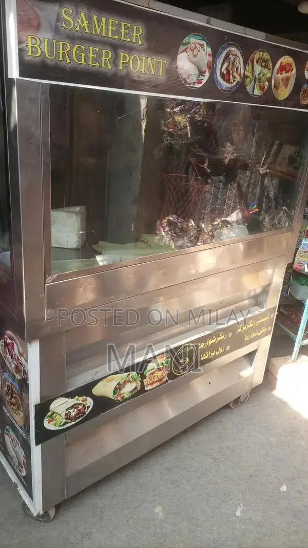 Stainless Steel Food Stall with Darwaza for Street Vendors