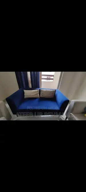 Blue and White 2+1+1 Sofa Set with Optional Center Table