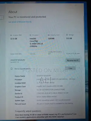 Intel Core i5-8400 Desktop PC with 32GB RAM and SSD