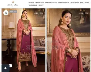 Asim Jofa Dull Silk Three-Piece Unstitched Dress Fabric
