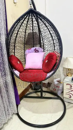 Photo - Comfortable Garden Swing with Cushions and Metal Stand