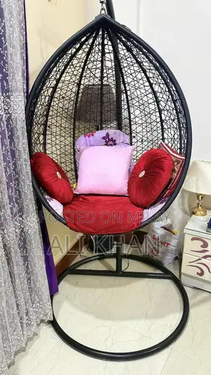Comfortable Garden Swing with Cushions and Metal Stand