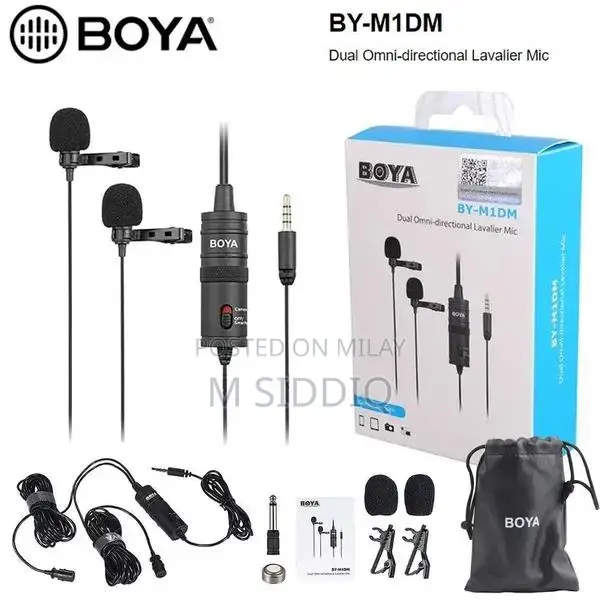 BOYA Dual Lavalier Microphone for Camera, Mobile, and Laptop
