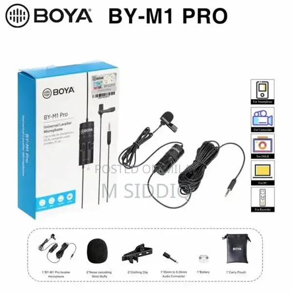 BOYA Dual Lavalier Microphone for Camera, Mobile, and Laptop