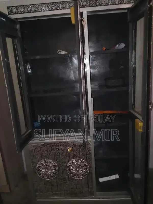 Modern Black and Gray Showcase with Multiple Compartments