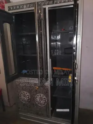 Modern Black and Gray Showcase with Multiple Compartments