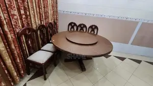 Wooden Dining Table with 7 Chairs