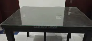 Black Glass Top Dining Table - Compact 3ft x 4ft Design