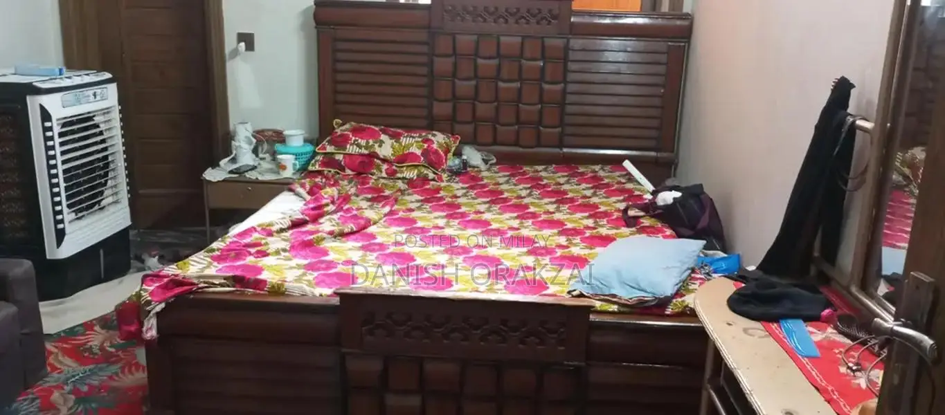 Sturdy Wooden Bed Frame - Pre-Owned Condition