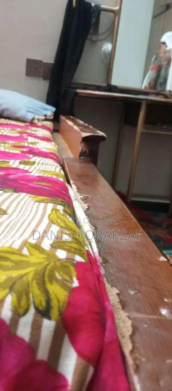 Sturdy Wooden Bed Frame - Pre-Owned Condition