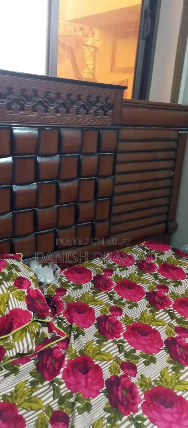 Sturdy Wooden Bed Frame - Pre-Owned Condition