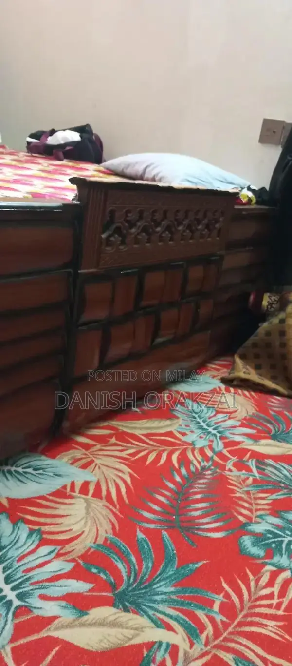 Sturdy Wooden Bed Frame - Pre-Owned Condition