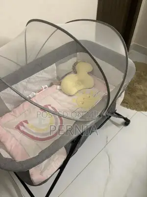 Photo - Baby Cot with Wheels and Mattress, Convertible Design