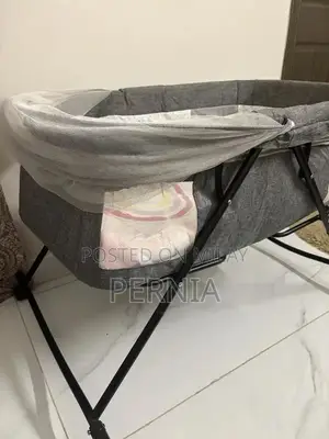 Baby Cot with Wheels and Mattress, Convertible Design