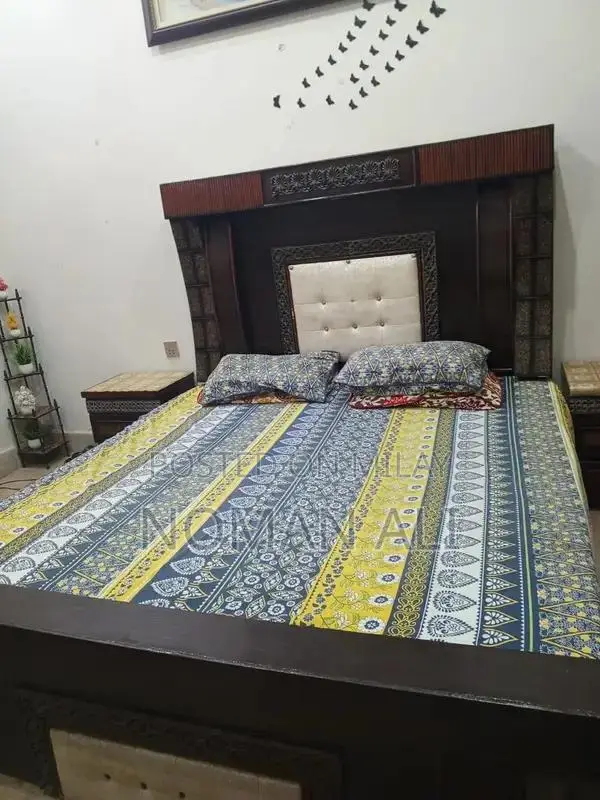 Complete Bedroom Set with Bed, Dressing Table, and Side Table