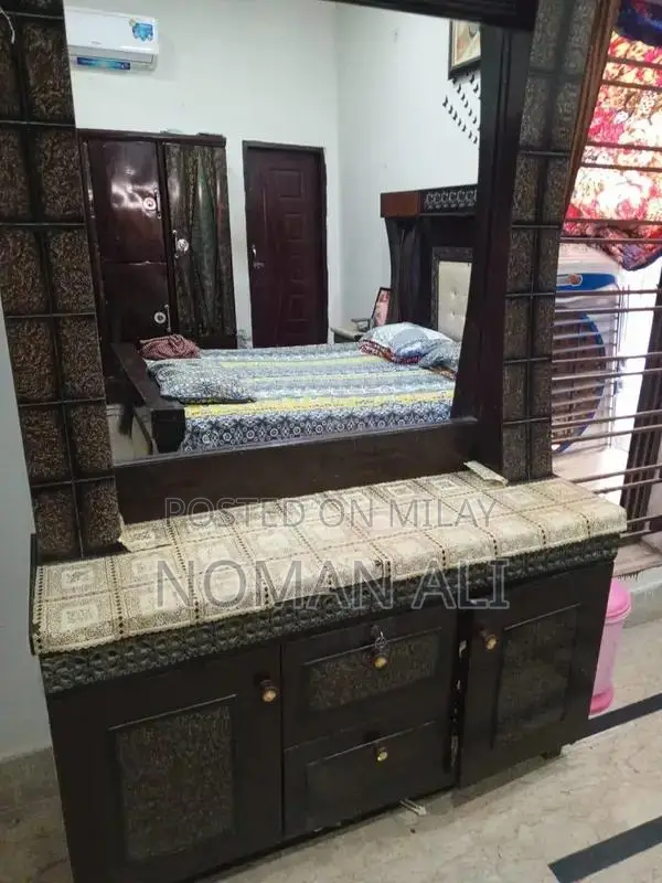 Complete Bedroom Set with Bed, Dressing Table, and Side Table