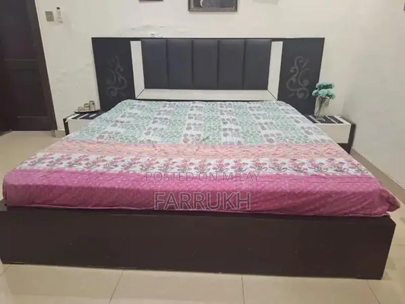 Double Bed with LED Lights and Matching Bedside Tables