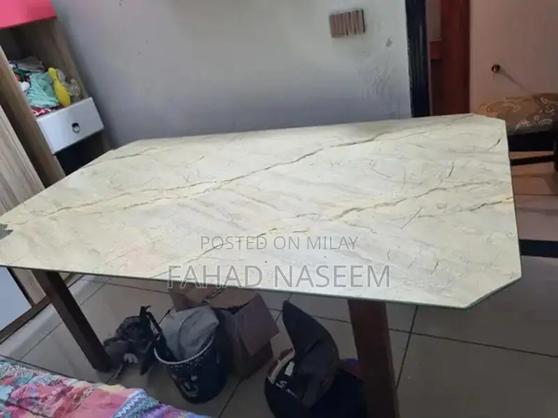 Modern Glass Dining Table Set with 6 Chairs