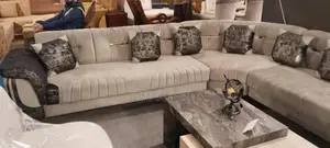 Gray and Black Turkey-Style L-Shape Modular Designer Sofa