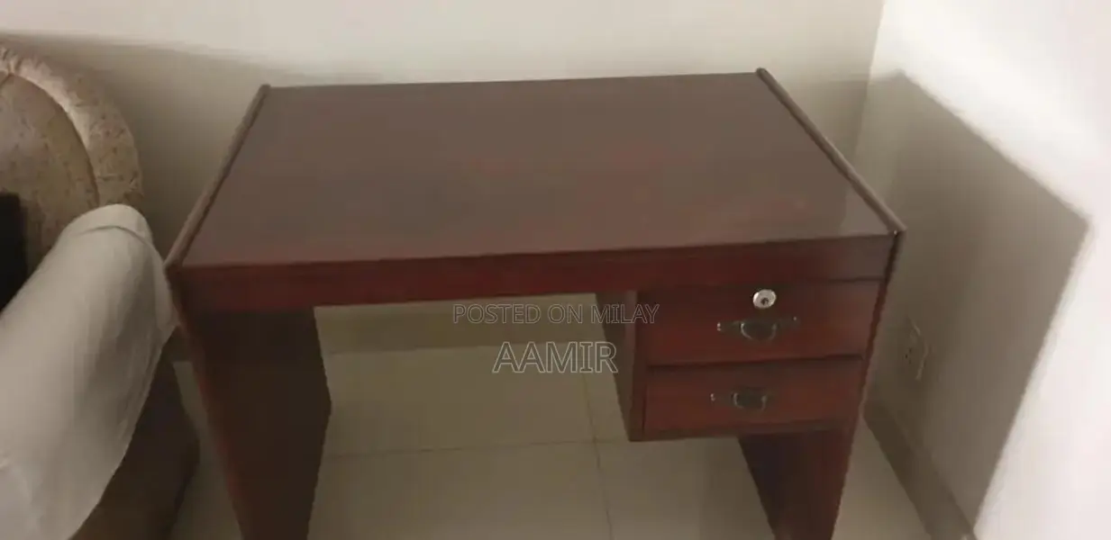 Comfortable Double Bed with Mattress and Writing Table Set