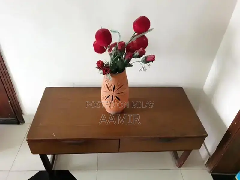 Comfortable Double Bed with Mattress and Writing Table Set